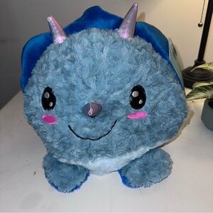 Donnie Blue Plush Dinosaur Toy reversible happy to mad super soft NEW 1 toy